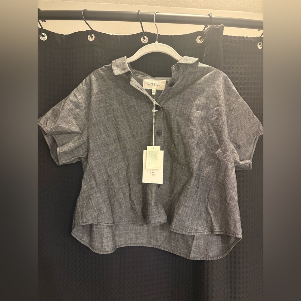 THE GREAT. THE VALOR TOP. Color: Smoke Wash Size 1 Small NWT - Picture 3 of 5